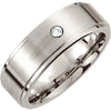 Bezel > Steel > with > Band > Ridged > Diamond > .05 CTW