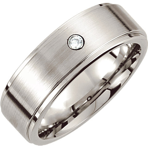 Bezel > Steel > with > Band > Ridged > Diamond > .05 CTW