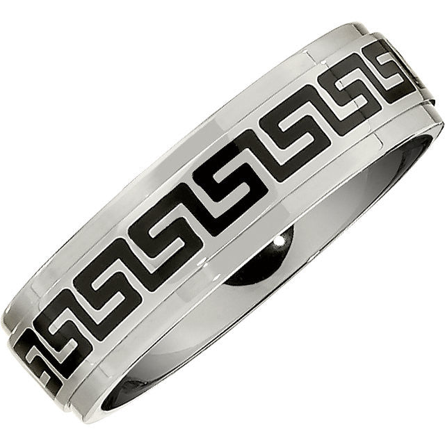 Key > Greek > with > Band > Ridged > 7mm
