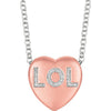 Necklace > Heart > "Love" > Diamond > .01 CTW
