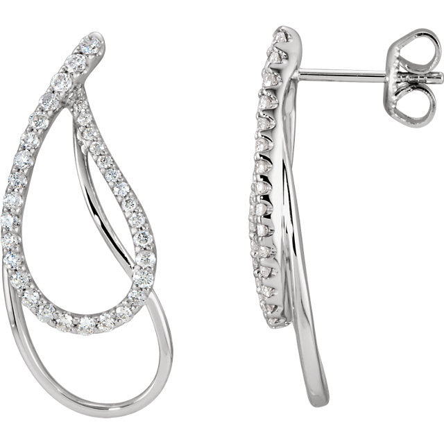 Earrings > Paisley > Diamond > 3/4 CTW