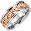 Band > Hand-Woven > 8mm > White & Rose > 14kt