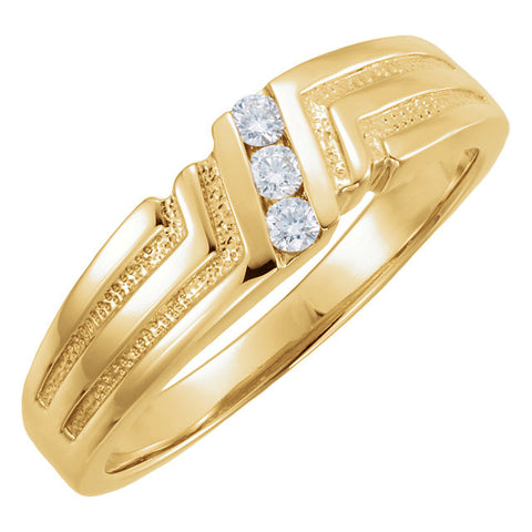 Ring > Men's > 3-Stone > Diamond > .08 CTW.*Multiple Diamond Cuts and Weights available*
