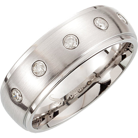 Band > Ridged > Diamond > .25 CTW > 8.3mm > Tungsten