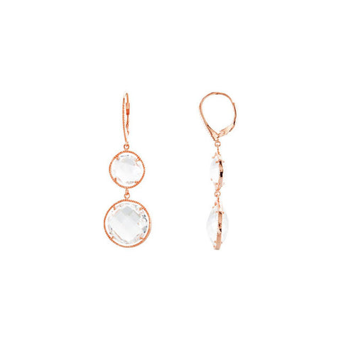 Earrings > Back > Lever > Quartz > Clear