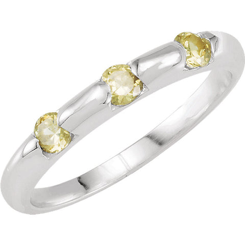 Ring > CZ > Colored > Peridot > Stackable