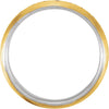 12.5 > Band > Comfort-Fit > Pierced > Laser > 7mm > Two-Tone > 14kt