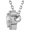 Necklace > 16" > Halo-Styled > Diamond > 1/4 CTW