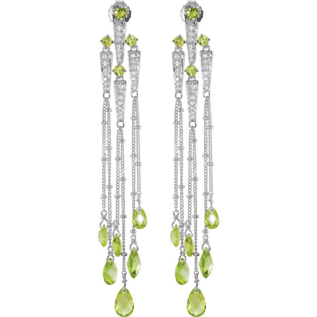 Earrings > Zirconia > Peridot & Cubic