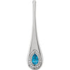 Necklace > 18" > Diamond > CTW > 1/Topaz & 1 > Blue > Swiss