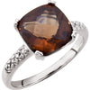 Ring > Quartz > Smoky > Diamond & 10x10mm > .08 CTW