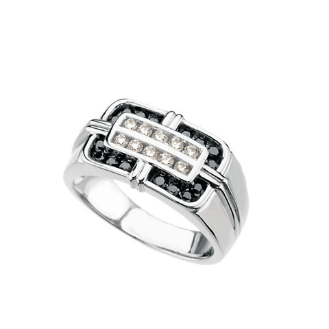 Ring > Diamond > Black & White > Men's > 3/4 CTW