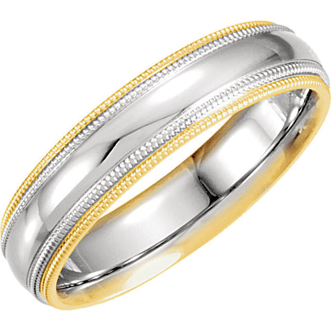 Band > Milgrain > Double > Comfort-Fit > 5.5mm > Two-Tone