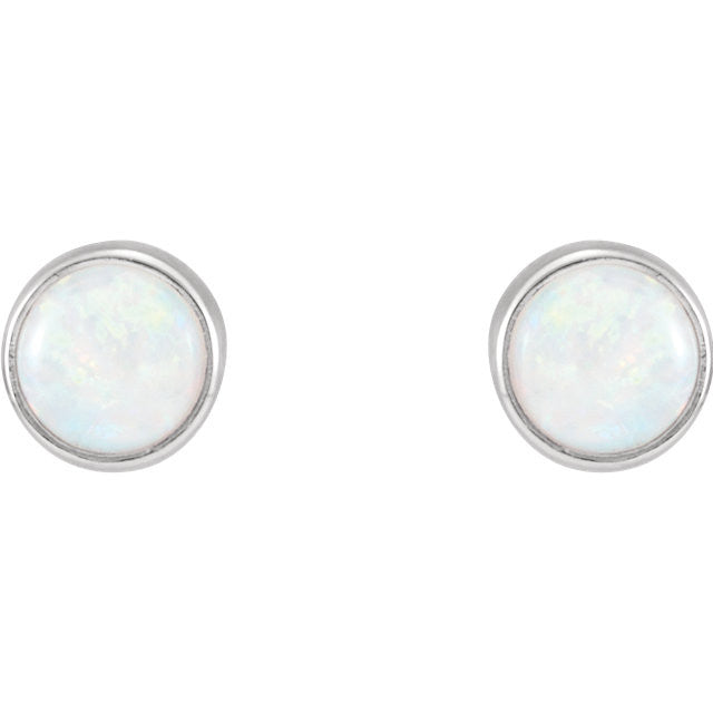 Earrings > Bezel > Opal > Round > 5mm