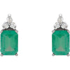 Earrings > Emerald & Diamond > Genuine