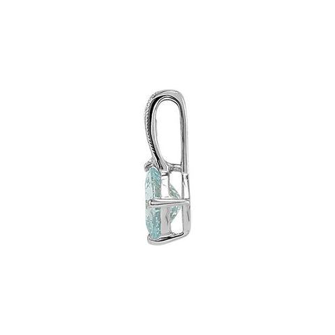 Pendant > Aquamarine & Diamond > Genuine