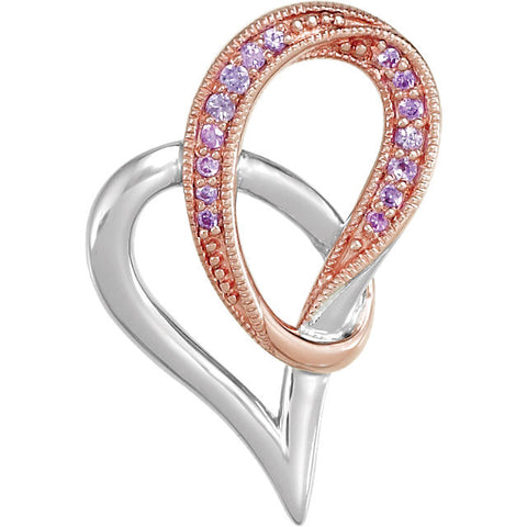 Pendant > Heart > Sapphire > Pink > Genuine
