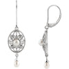 Earrings > Diamond > .05 CTW > & > Pearl > Cultured > Freshwater