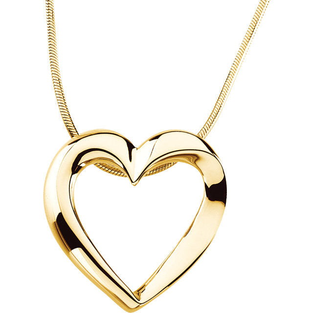 Chain > Snake > Round > 18" > a > on > Pendant > Heart