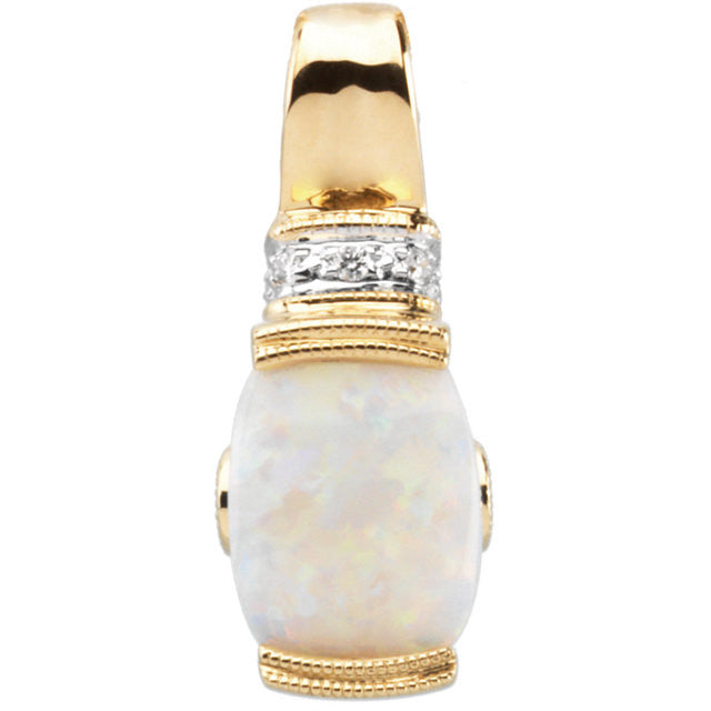 Pendant > Diamond > .025 CTW > & > Tourmaline > Pink > Opal, > Genuine