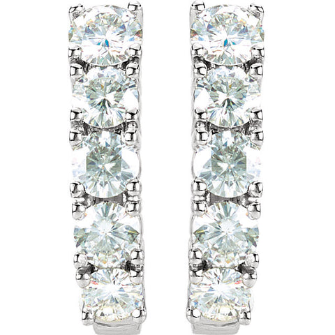 Earrings > J-Hoop > Moissanite > Created
