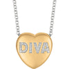 Necklace > Heart > "Love" > Diamond > .01 CTW