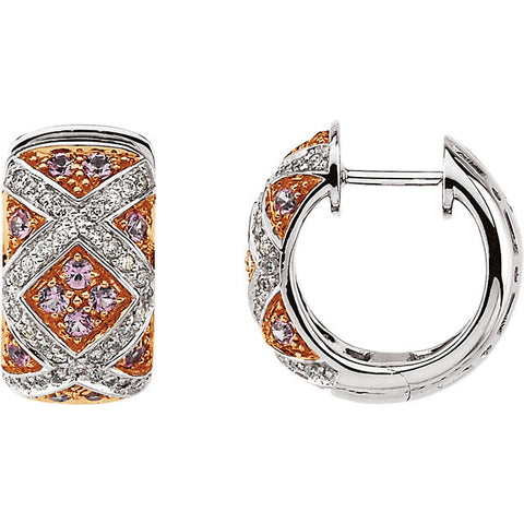 Earrings > Sapphire & Diamond > Pink