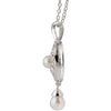 Necklace > 18" > Diamond > .04 CTW > & > Pearl > Cultured > Freshwater