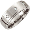 .5 > Band > Ridged > Finish > Satin > Diamond > .10 CTW > 8mm