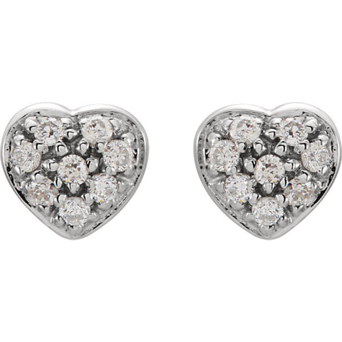 Earrings > Heart > Diamond > 1/10 CTW