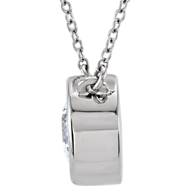 Necklace > 18" > Solitaire > Zirconia > Cubic