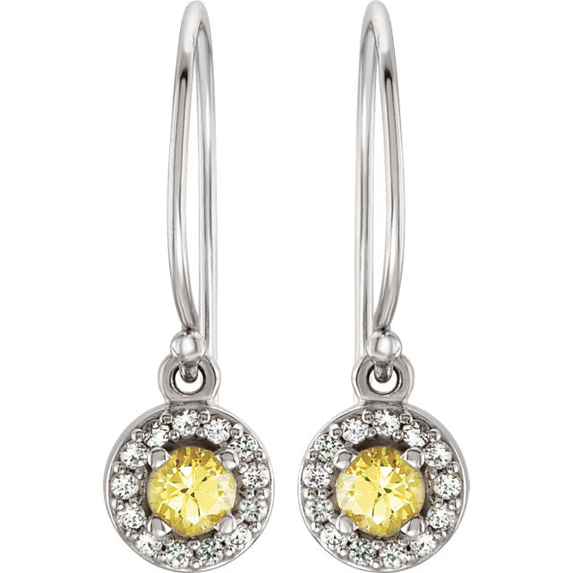 Earrings > Dangle > Sapphire > Halo-Styled