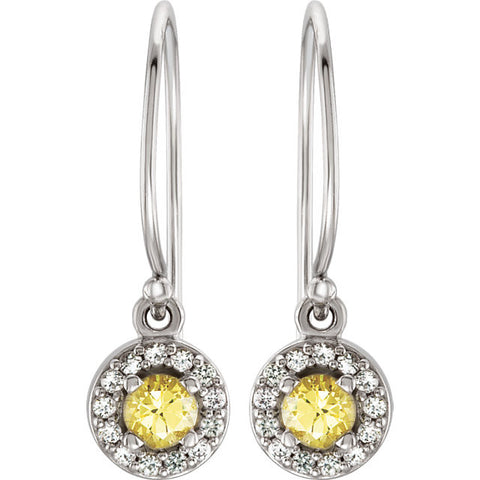 Earrings > Dangle > Sapphire > Halo-Styled