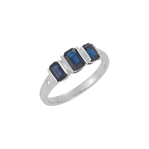 Ring > Sapphire & Diamond > Blue > Genuine