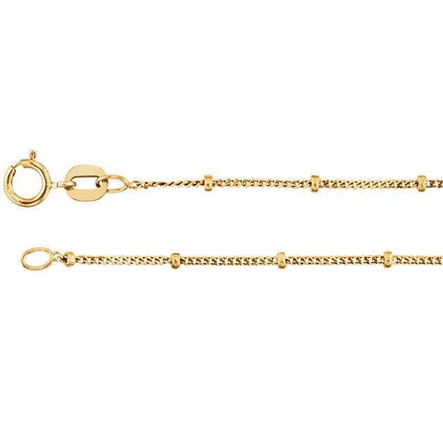 Chain > 16" > Curb > Beaded > Solid > 1mm