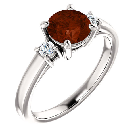 Ring > Diamond > CTW > 1/Garnet & 1 > Mozambique > Round > 6.5mm
