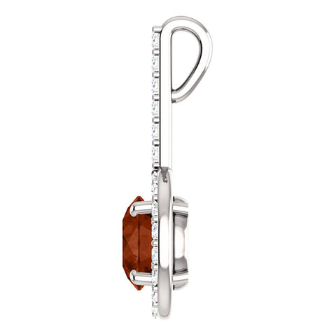 Pendant > Diamond > CTW > 1/Garnet & 1 > Mozambique > 6.5mm