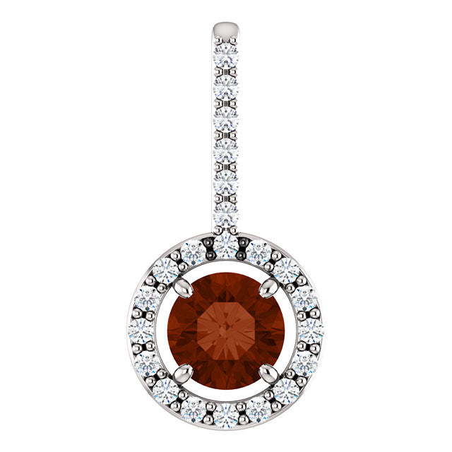 Pendant > Diamond > CTW > 1/Garnet & 1 > Mozambique > 6.5mm