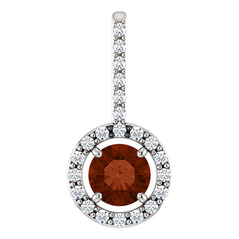 Pendant > Diamond > CTW > 1/Garnet & 1 > Mozambique > 6.5mm