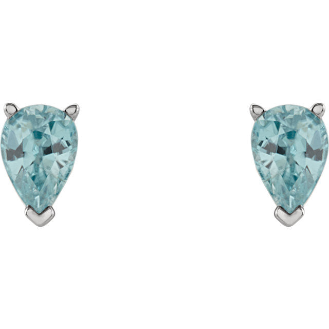 Earrings > Zircon > Blue > Genuine