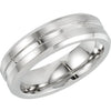 Finish > Polished & Satin > with > Band > Beveled > Grooved > 6mm