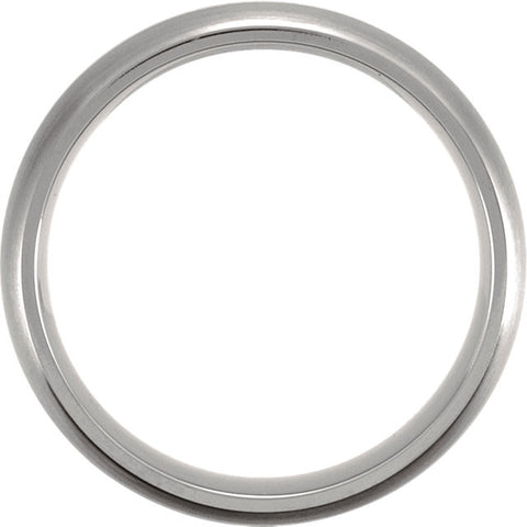 Band > Domed > Finish > Satin > 7mm > Inlay > Silver > Titanium & Sterling