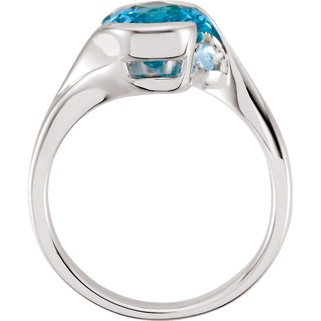 Ring > Topaz > Blue > Swiss > Checkerboard > 10x8mm