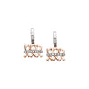 Earrings > Dangle > Diamond > .09 CTW > 25.5x15.75mm > Rose & White > 14kt