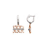 Earrings > Dangle > Diamond > .09 CTW > 25.5x15.75mm > Rose & White > 14kt