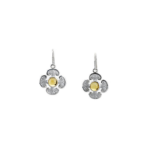 Earrings > Cross > Maltese > Citrine > Genuine