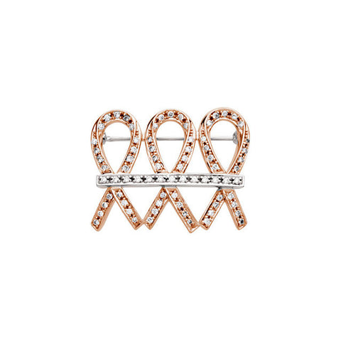 Brooch > Diamond > 3/4 CTW > 32x25mm > Rose & White > 14kt