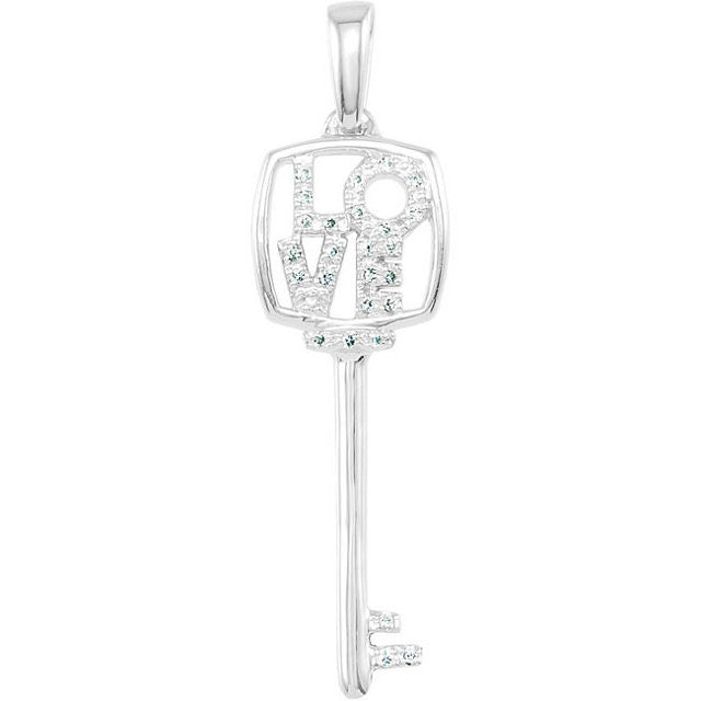 Necklace > 18" > Key® > the > is > Love > Diamond > 1/10 CTW