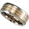 Inlay > Yellow > 14kt > with > Band > Titanium > 8.0mm