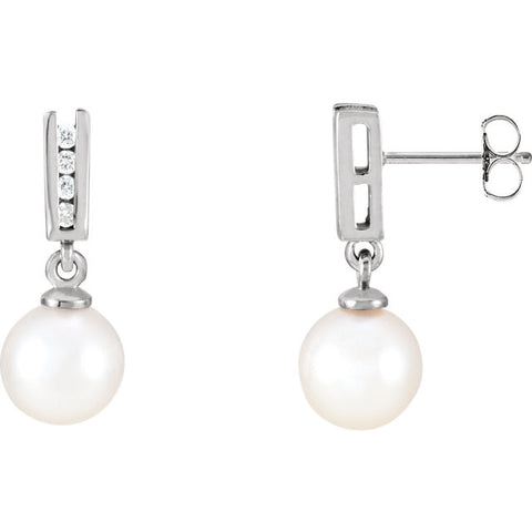 Earrings > Diamond > CTW > 1/Pearl & 1 > Cultured > Akoya